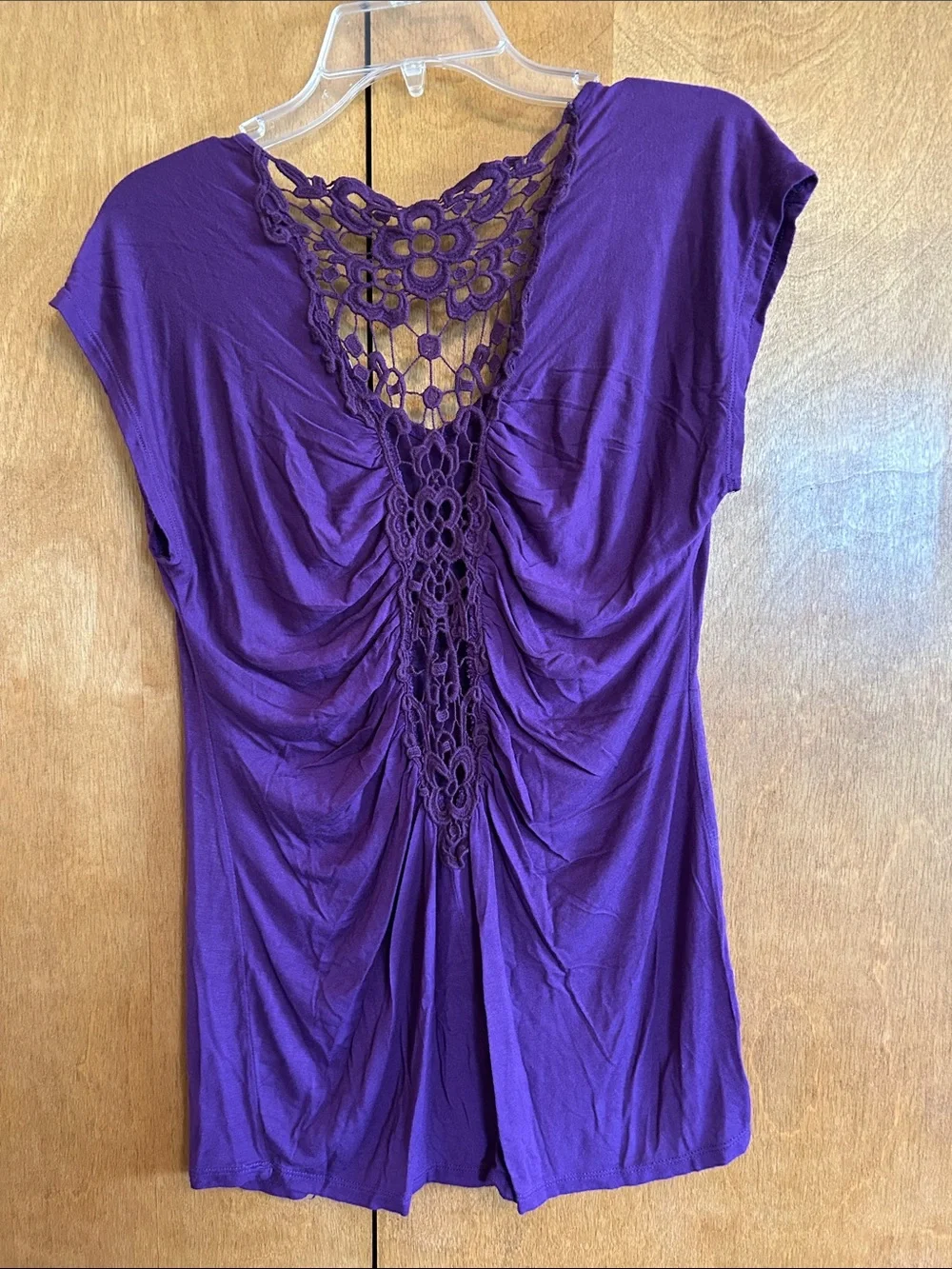 Harley-Davidson Purple V-Neck Lace-Back Graphic Tee - Picture 2 of 5